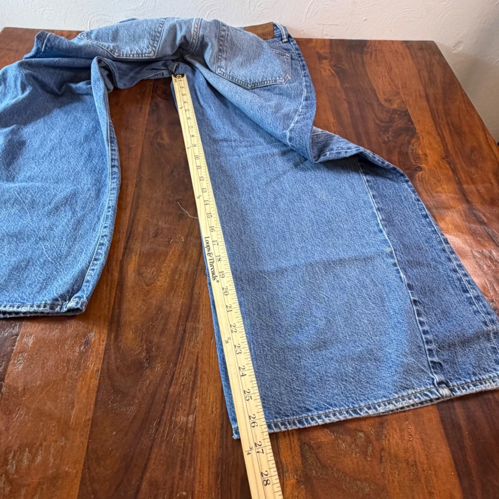AE77 New York Wide Leg Light Wash Organic Cotton Jeans Size 28 Short - Picture 6 of 14